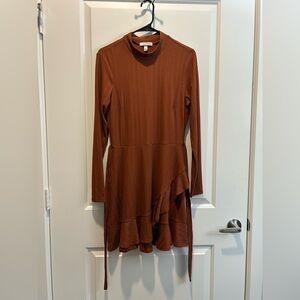 Speechless Rust Long Sleeve Dress